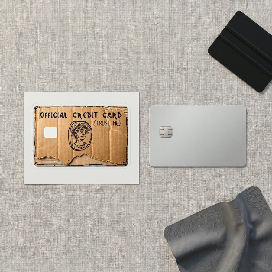 Cardboard Amex Credit Card Sticker 2x