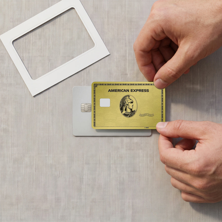 Gold Amex Credit Card Sticker 2x