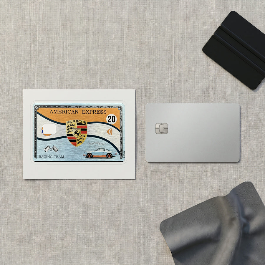 Porsche Amex Credit Card Sticker 2x