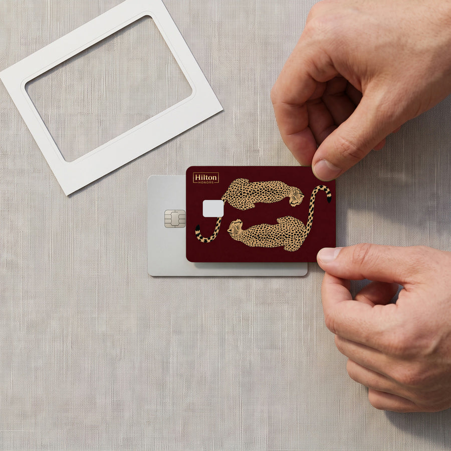 Hilton Cheetah Credit Card Sticker 2x
